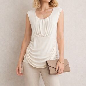 NEW Cream sleeveless Silk blend blouse Classiques Entier Sz XL